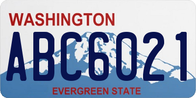 WA license plate ABC6021