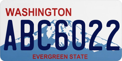 WA license plate ABC6022