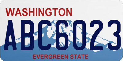 WA license plate ABC6023
