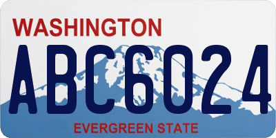 WA license plate ABC6024