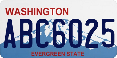 WA license plate ABC6025