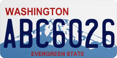 WA license plate ABC6026