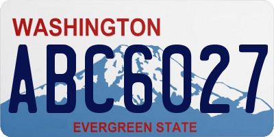 WA license plate ABC6027