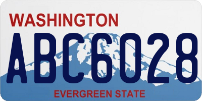 WA license plate ABC6028