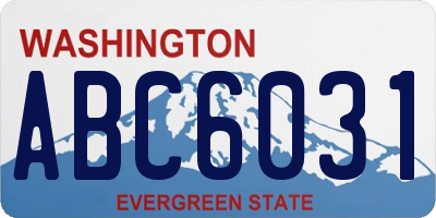 WA license plate ABC6031