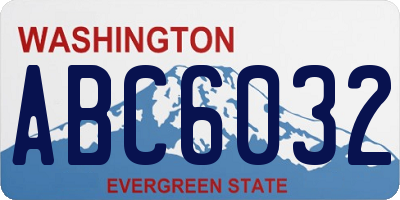 WA license plate ABC6032
