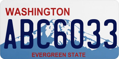 WA license plate ABC6033