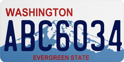 WA license plate ABC6034