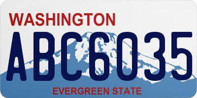 WA license plate ABC6035