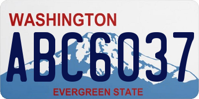 WA license plate ABC6037