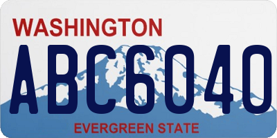 WA license plate ABC6040