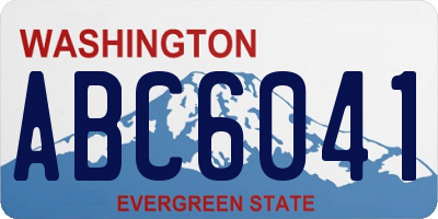 WA license plate ABC6041