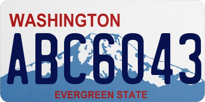 WA license plate ABC6043