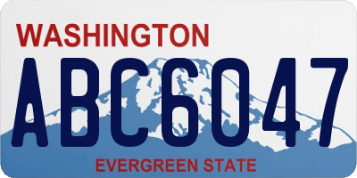 WA license plate ABC6047
