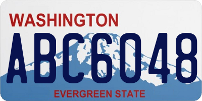 WA license plate ABC6048