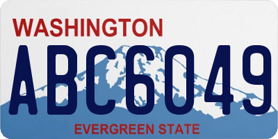 WA license plate ABC6049