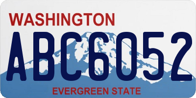 WA license plate ABC6052