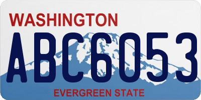 WA license plate ABC6053