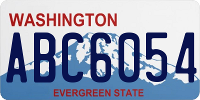 WA license plate ABC6054