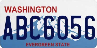 WA license plate ABC6056