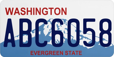 WA license plate ABC6058