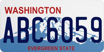 WA license plate ABC6059