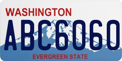 WA license plate ABC6060