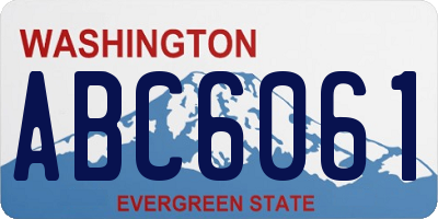 WA license plate ABC6061