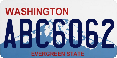 WA license plate ABC6062
