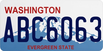 WA license plate ABC6063
