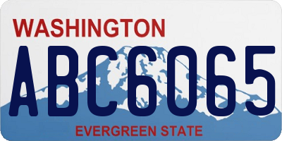 WA license plate ABC6065