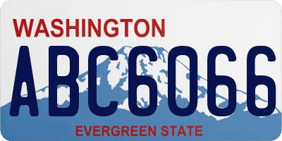 WA license plate ABC6066