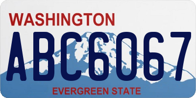 WA license plate ABC6067