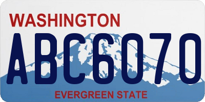 WA license plate ABC6070