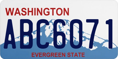 WA license plate ABC6071
