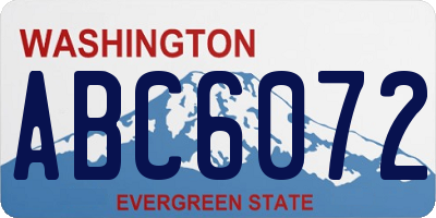 WA license plate ABC6072