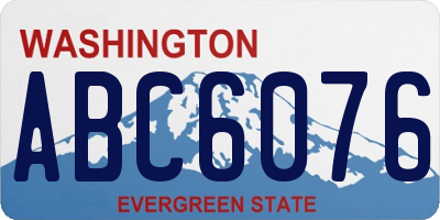 WA license plate ABC6076