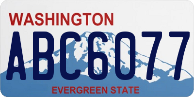 WA license plate ABC6077