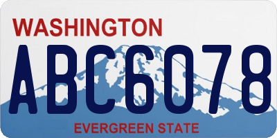 WA license plate ABC6078