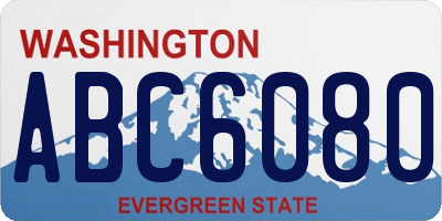 WA license plate ABC6080