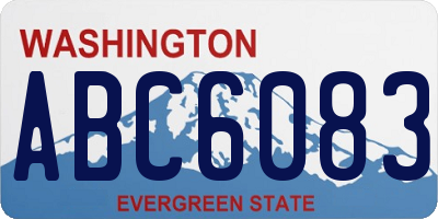 WA license plate ABC6083