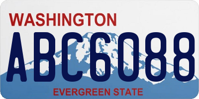 WA license plate ABC6088