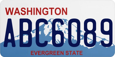 WA license plate ABC6089