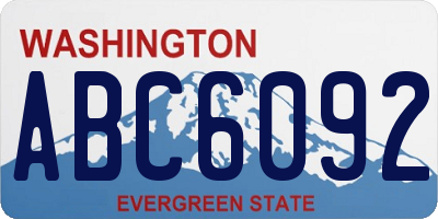 WA license plate ABC6092
