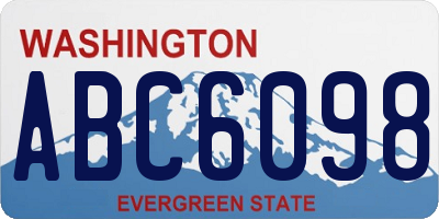 WA license plate ABC6098