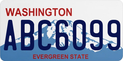 WA license plate ABC6099