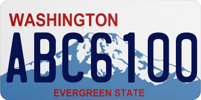 WA license plate ABC6100