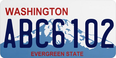 WA license plate ABC6102