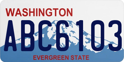 WA license plate ABC6103