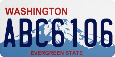 WA license plate ABC6106
